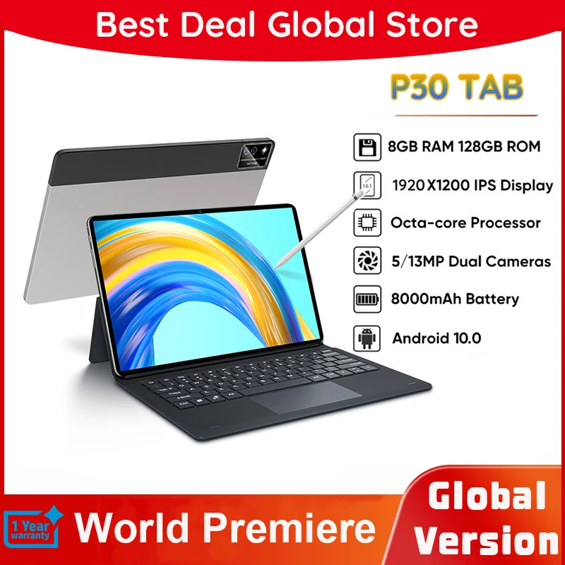 

Newest 10 inch tablet PC 8GB RAM 128GB ROM Octa Core 1920x1200 IPS 5G WiFi Tablets Android 10.1" планшет Bluetooth Gift Pad