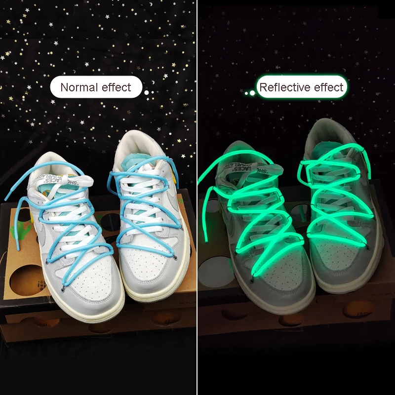 Lacci rotondi luminosi fluorescenti Glow In The Dark Night Color lacci delle scarpe sport Canvas Shoe Lace Adult children lacci delle scarpe nuovo