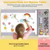 Children's Wooden Art Table and Chair Set with Storage and Paper Roll for Play, Learning, and Reading