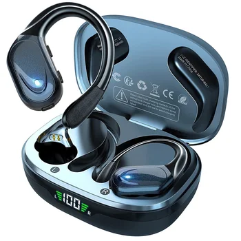 Bluetooth 5.3 Earphones True Wireless Headphones with Mic Button Control Noise Reduction Earhooks Waterproof Headset for Sports 1