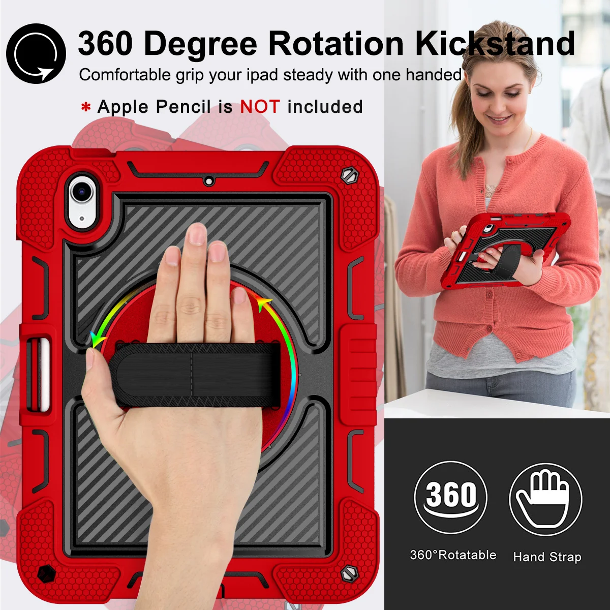 Capa Kickstand, Rotação 360, Samsung Galaxy Tab