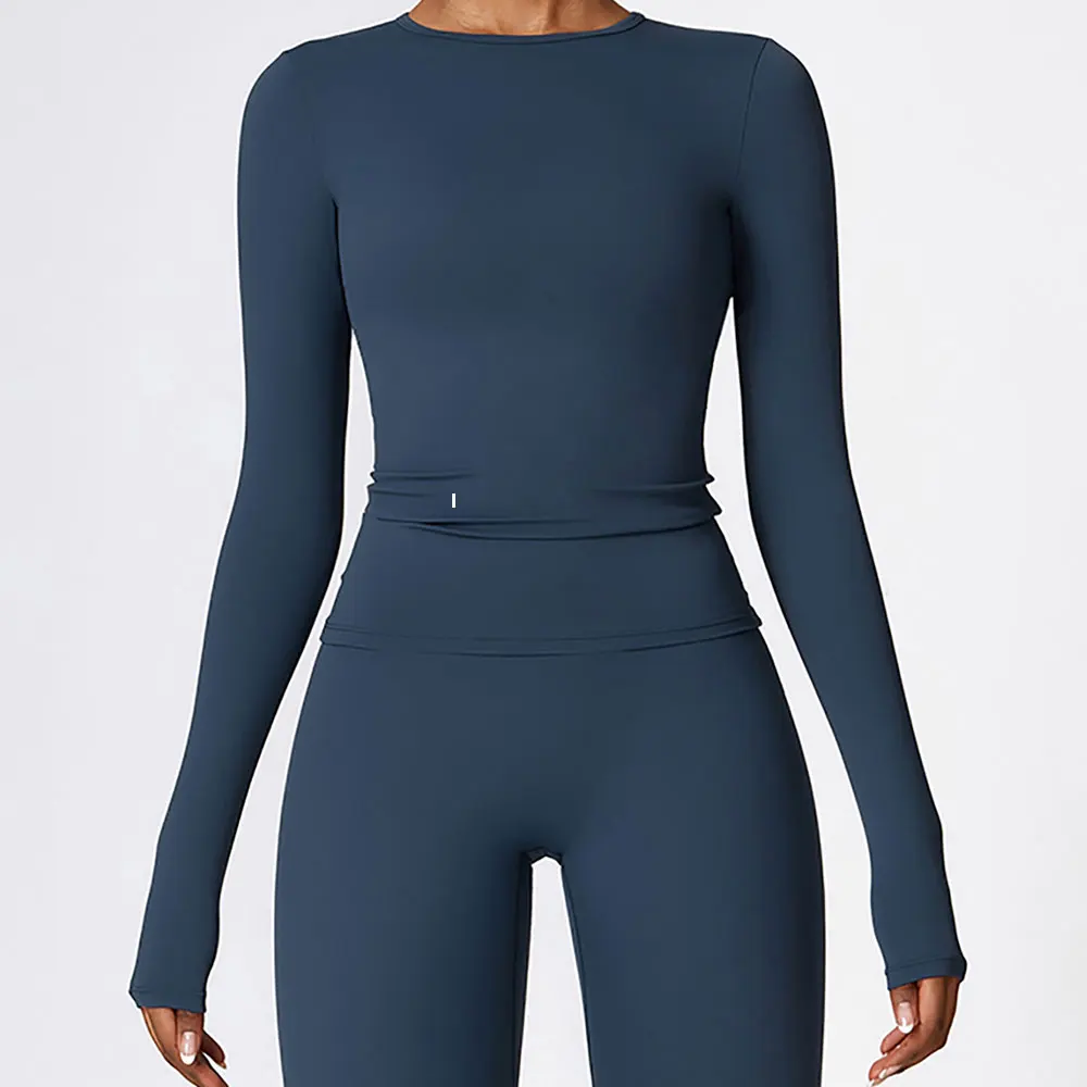 Sports top Women's Yoga Shirt long Sleeved Gym Push Ups Running Training Sportswear Quick Drying Breathable And High Elasticity