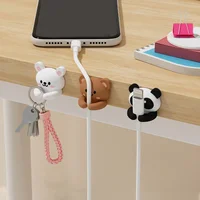 Cute Desktop Cable Organizer Holder Winder Clips Desk Self-Adhesive Mobile Phone Data Cable Management Wire Cord Holder 2