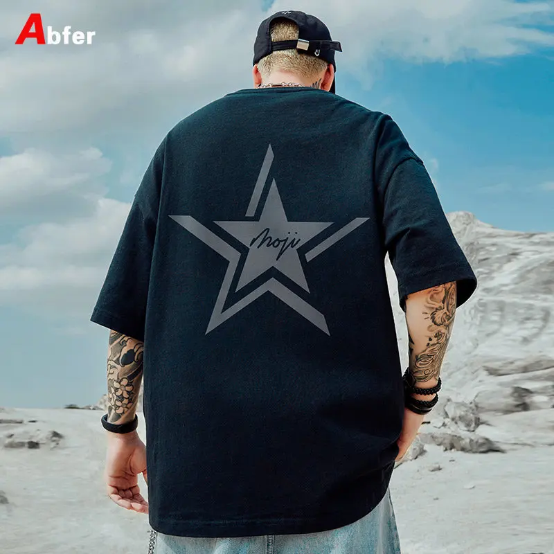 

Abfer Summer Man Pentagram Graphic T-shirts Star Men Hip Hop T Shirt Oversized Women Short Sleeve Cotton Streewear Tops Tees