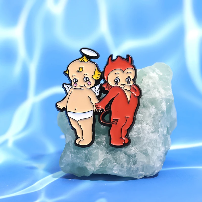 Cartoon Nette Engel Baby Emaille Pins Lustige Kreative Kleidung Kragen Revers Abzeichen Schmuck Mode Rucksack Broschen Zubehör Geschenk – Detail 11
