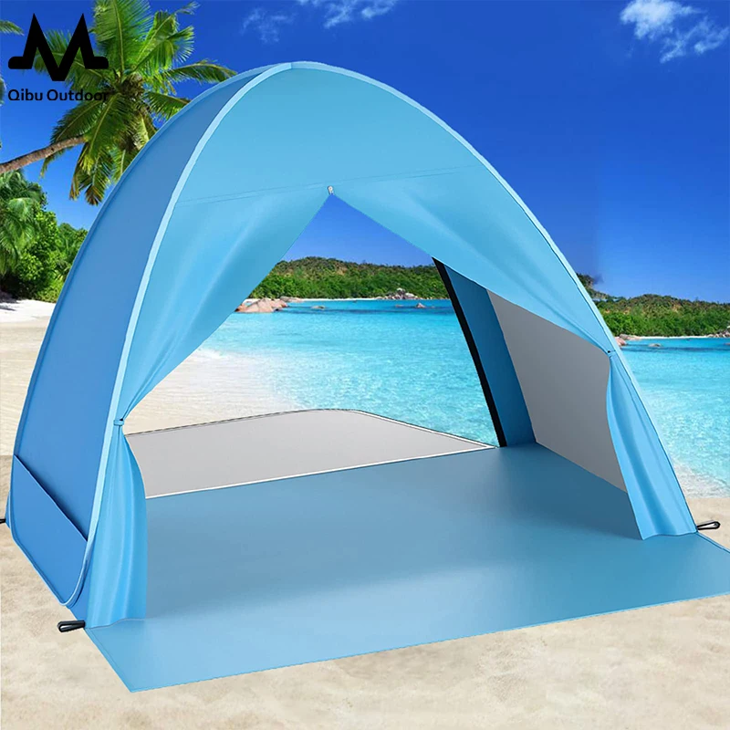 Qibu Beach Tent UPF 50+ Sun Shelter Portable Baby Canopy Cabana Pop Up Sun Shade Tent For Kids Care Family Camping Picnic