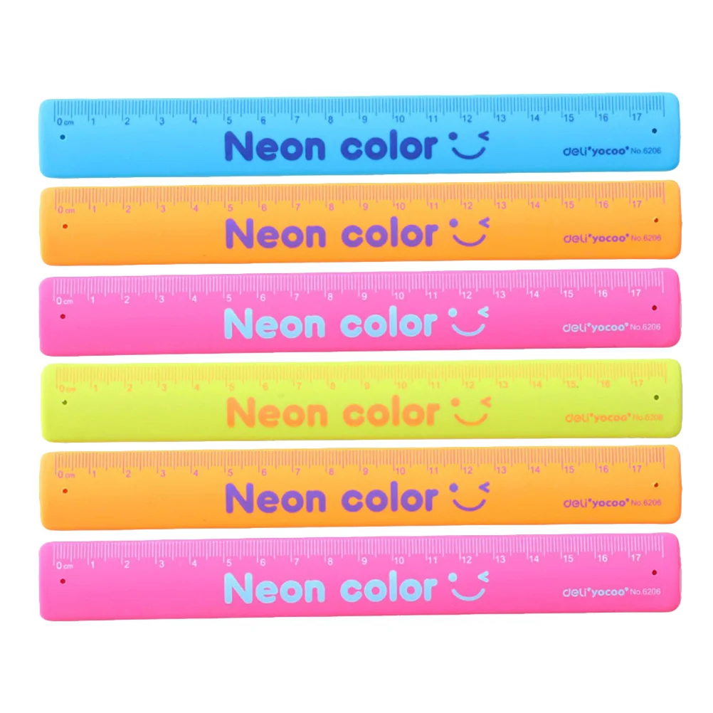 

6Pcs Lovely Cartoon Silicone Clap Bracelets Creative Graduated Scale Ruler Wristbands Patted Bracelets for Children Kids(Random