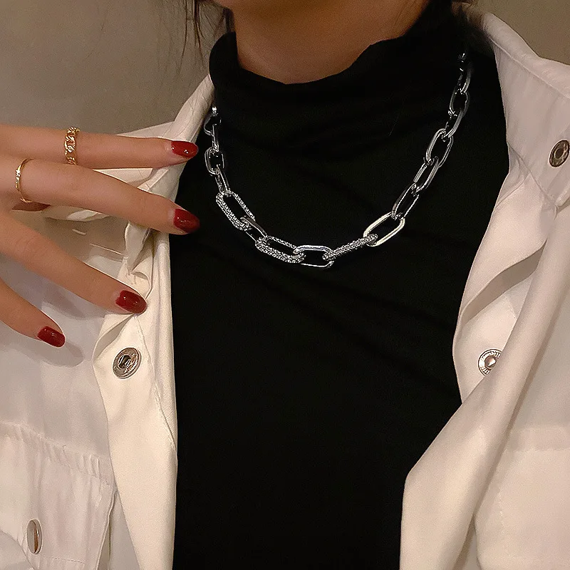 Unisex Metal Link Chains Necklaces Chokers Jewelry