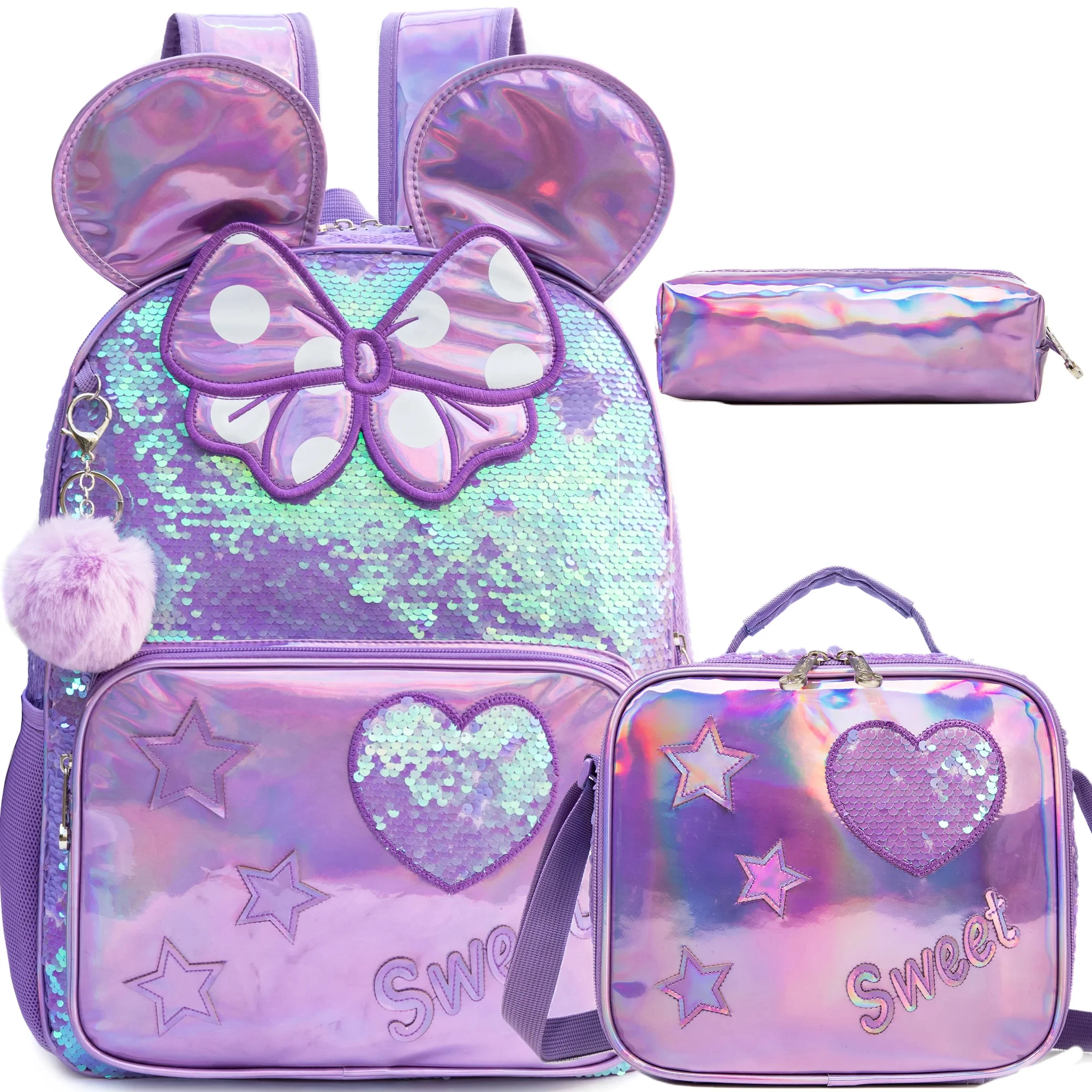 ZUXONGSY Juego De Mochila Y Lonchera Para Niñas Con Diseño De Gato Para Jardín De Infantes