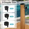 Patio Umbrella Base, 43lbs Outdoor Heavy Duty Square Concrete Stand Market Umbrella, Teak Brown 4