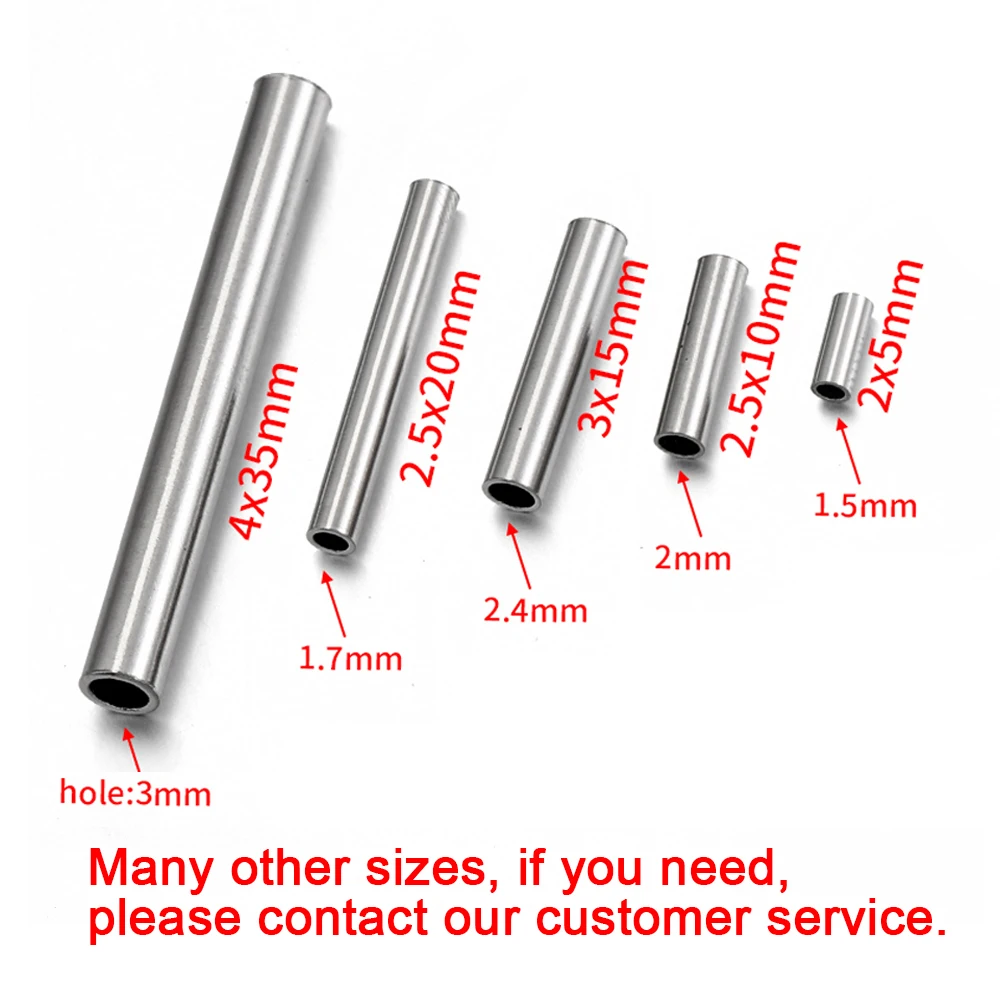 20pcs Stainless Steel Straight Tube Beads Connectors Spacer Bead