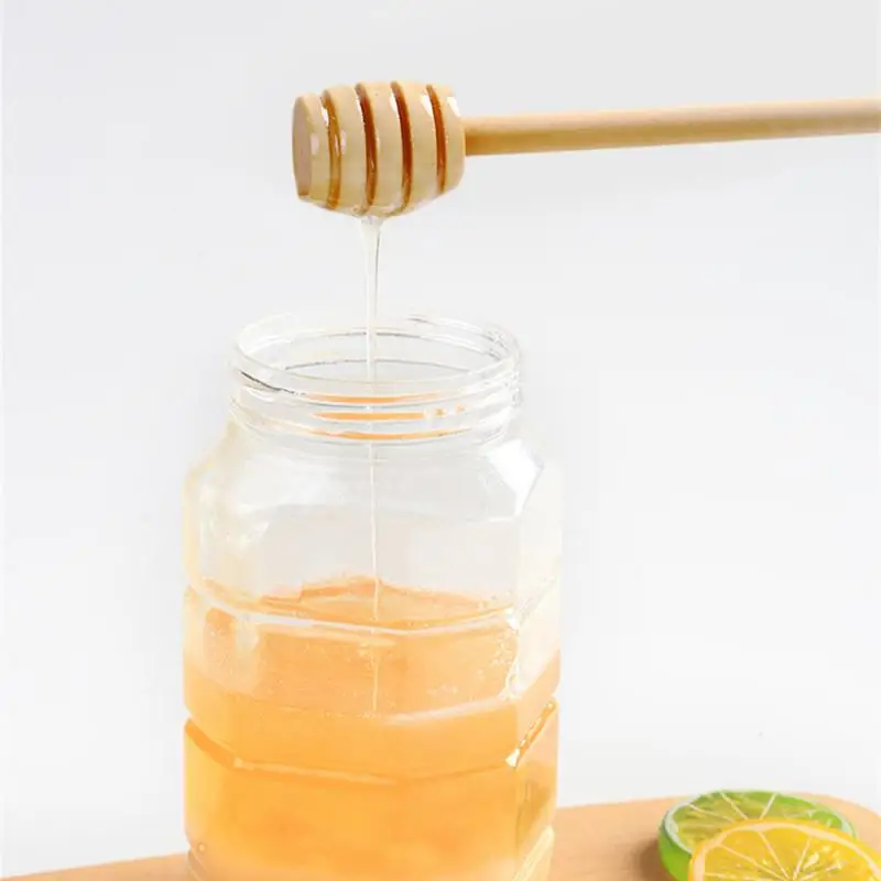 Mini Honey Spoon Eco-Friendly Long Handle Mixing Stick Dipper Honey Extractor Dessert Wooden Stirrer For Kitchen Supplies