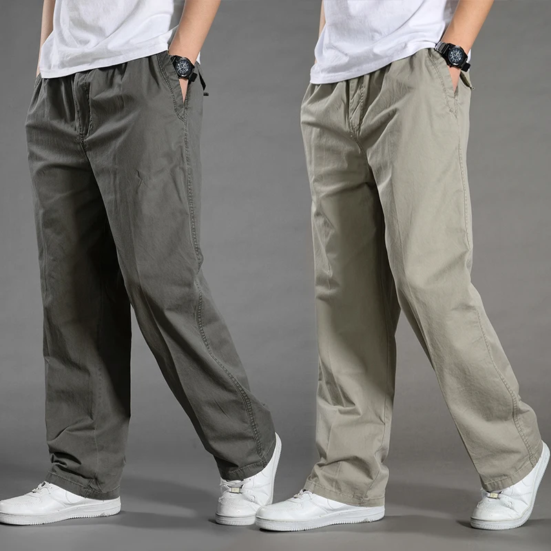 

Men's Cargo Pants Summer Spring Cotton Work Wear New In Large Size 6XL Casual Climbing Joggers Sweatpants Hombre Autumn Trousers