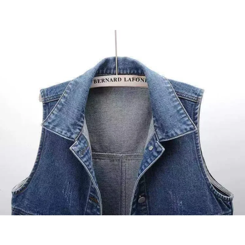The New Spring Summer 2023 Cowboy Brief Paragraph Relaxed Joker and Women Waistcoat Pocket Sleeveless Vest Vest Jacket Tank Top