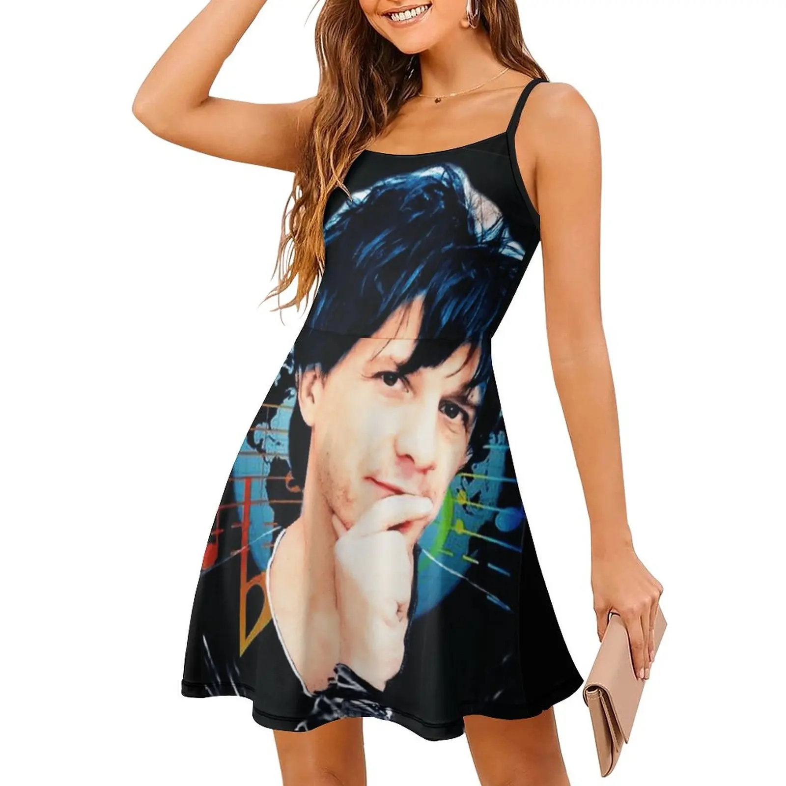 

Sexy Nicolas Sirkis Indochine Top Quality Women's Sling Dress Woman's Clothing Funny Sarcastic Clubs Dresses