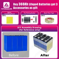 Batterie Lifepo4 Grade A 320Ah 360Ah, stock UE, cellule rechargeable au phosphate de fer et de lithium 3.2V, DIY 12V 24V pour systèmes solaires, camping-cars, fourgons et caravanes 3