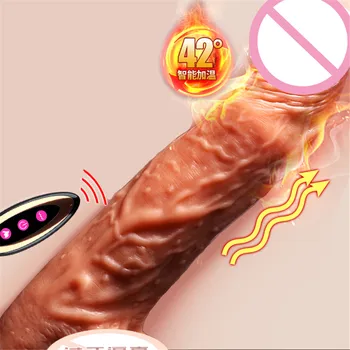 Automatic Telescopic Heating Big Dildo Vibrator Suction Cup Realistic Huge Penis Anal Sex Toys for Women Men Adults Masturbator 3