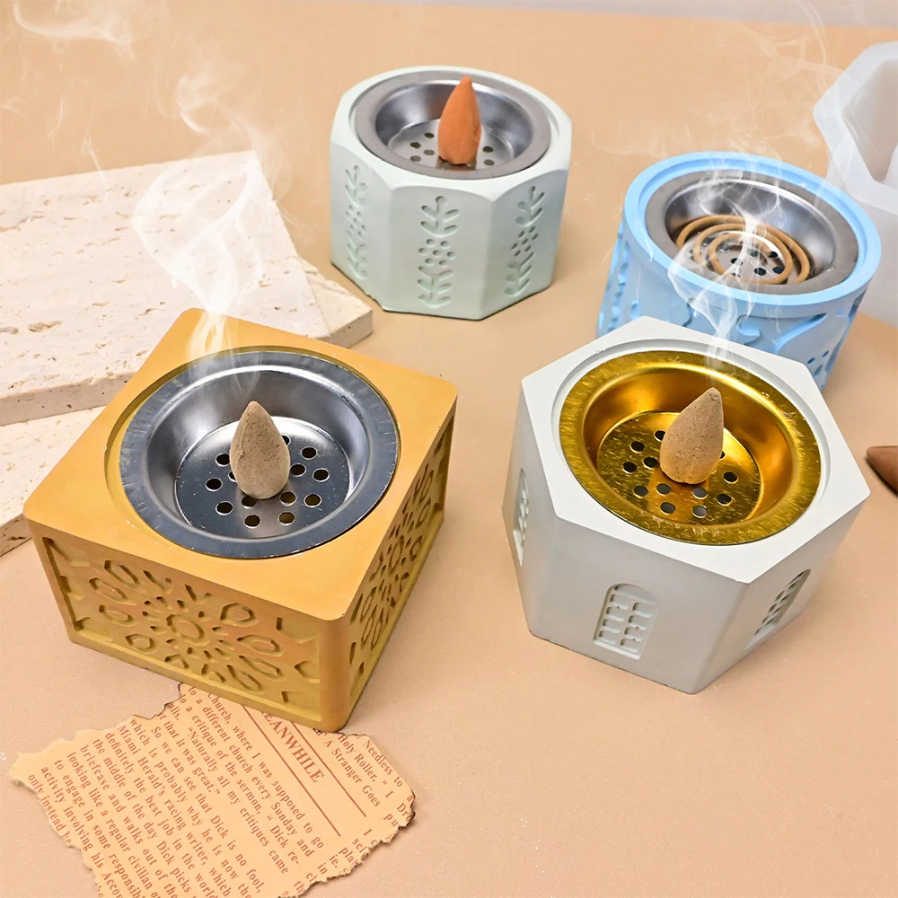 Incense Holder Silicone Mold - Resin Casting Mold For Making Incense Burners With Ash Catcher - View #4