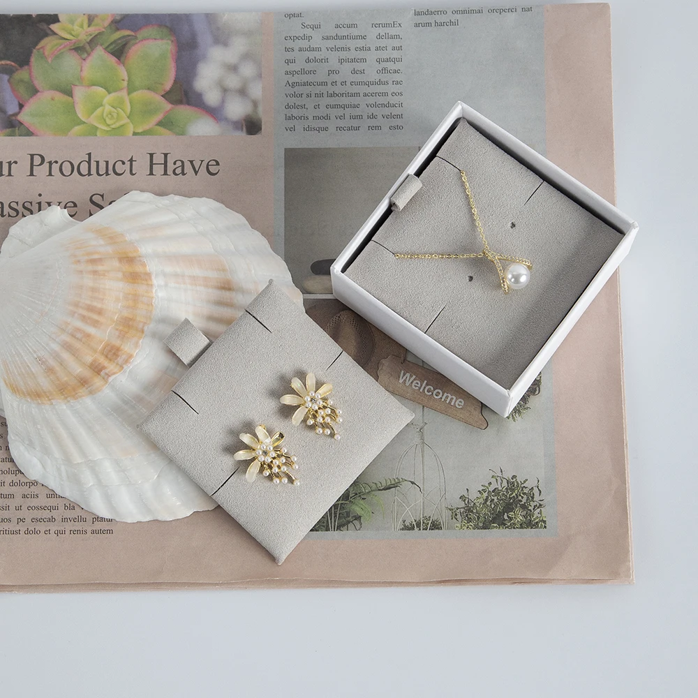 Earrings Divider Card Insert Velvet Suede Microfiber Jewelry Ear Studs Necklace Packaging Pad Hanging Bracelet Holder Multi Hole