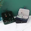 2025 Portable Jewelry Box Jewelry Organizer Display Travel Jewelry Case Boxes Button Leather Storage Chenille Jewelers Joyero 3