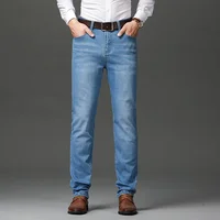 Autumn Winter New Business Casual Jeans for Men Stretch Straight Loose Versatile Men's Denim Long Pants Large Size 44 46 2