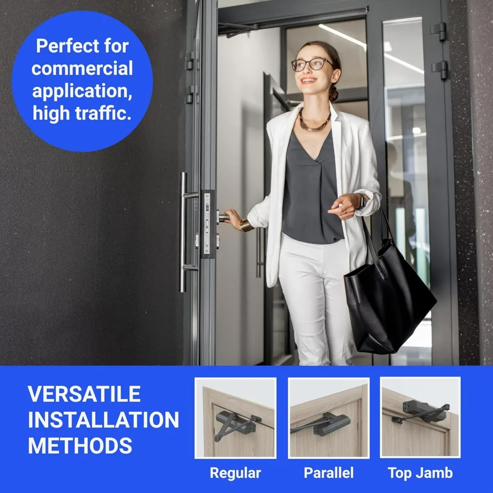 FORTSTRONG FS-7600 Grade 1 Commercial Door Closer with Adjustable Hold-Open Feature