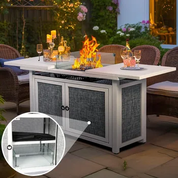42-Inch Rectangular Propane Fire Pit Table 1