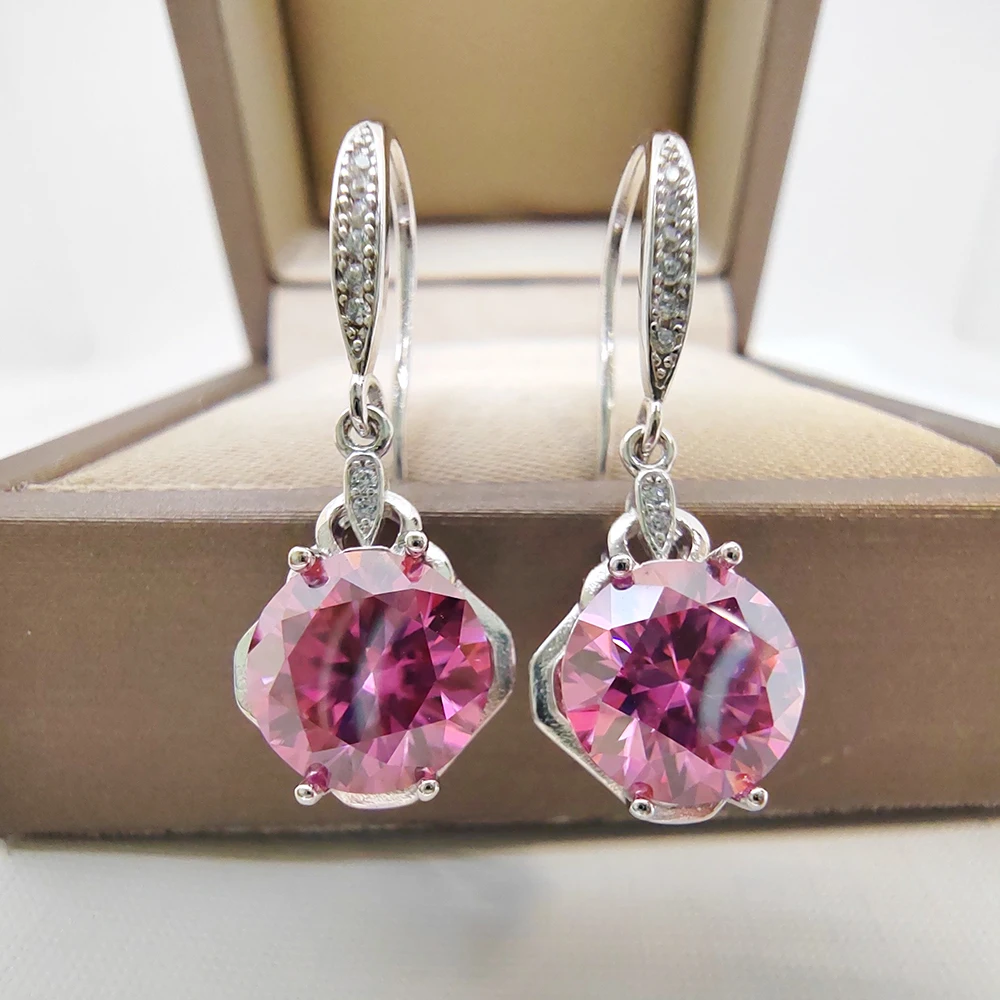 GRA-zertifizierte rosa Moissanit-Ohrringe in S925 Silber