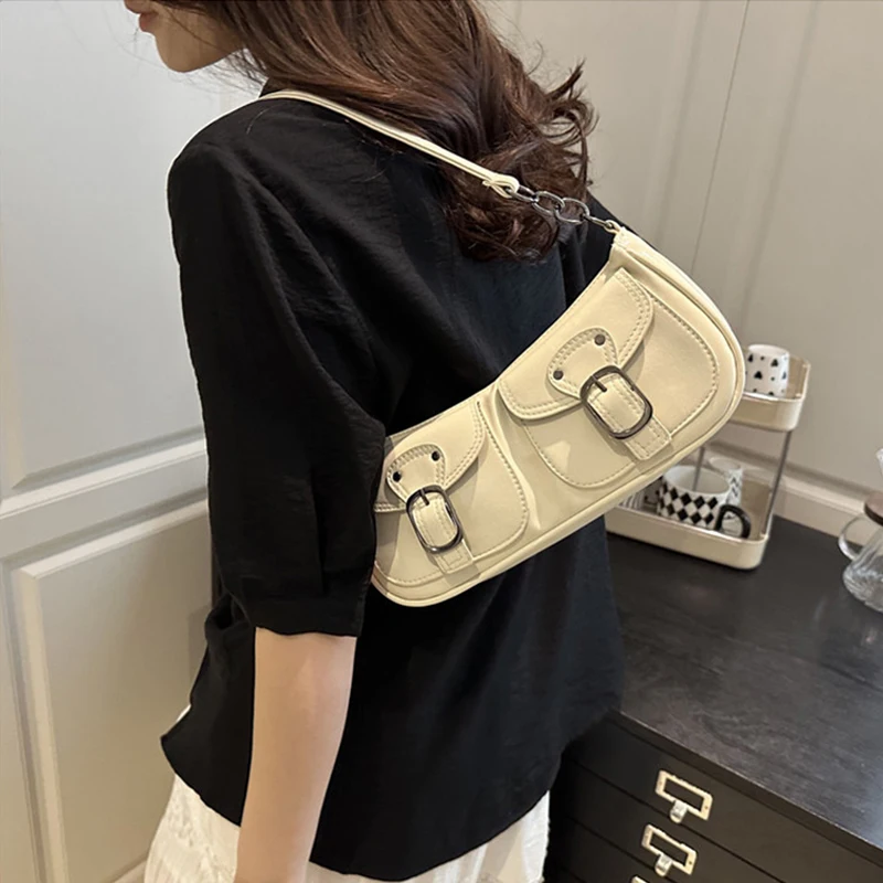Women's Shoulder Bag Fashion Commuting Armpit Bag Personality Trendy Cool Scooter Bag Small Senior Sense Shoulder Crossbody Bag - 2