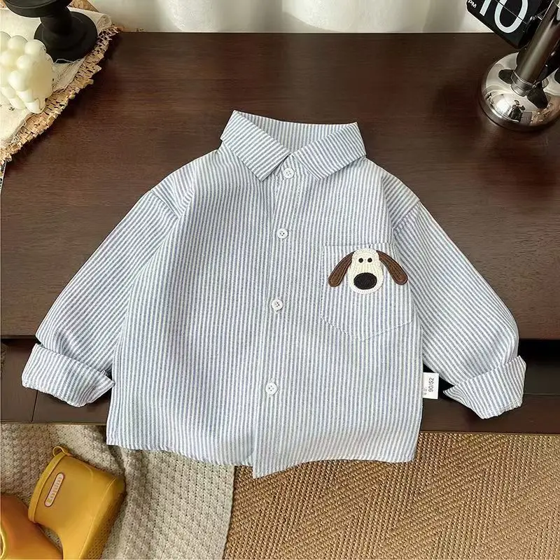 IENENS enfants chemise hauts vêtements enfant printemps chemises minces enfant en bas âge infantile garçon à manches longues t-shirts 1 2 3 4 ans bébé chemise