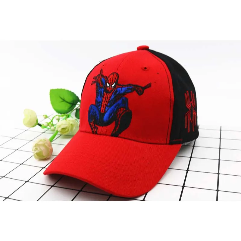 HotToys Spiderman Baseball Cap Boys Girls Hats Superhero Peripheral Cosplay Props Childrens Gift Sunhat Fashion Accessory 3-7y
