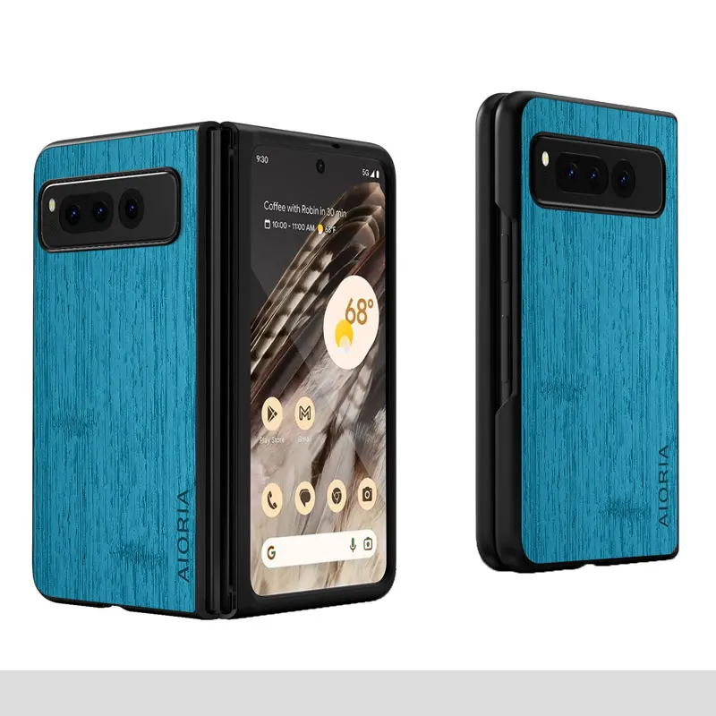 Case for Google Pixel Fold 5G funda bamboo wood pattern Leather new phone cover Luxury coque for Google Pixel Fold case capa 5