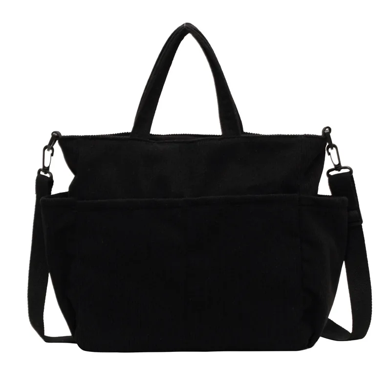 thumbnail image 1 of CGCBAG Bolso de mano de lona de pana de moda para mujer, bolso de hombro informal de gran capacidad, bolso cruzado de diseñador simple y sólido, bolsos de mano para mujer, 1 of 5