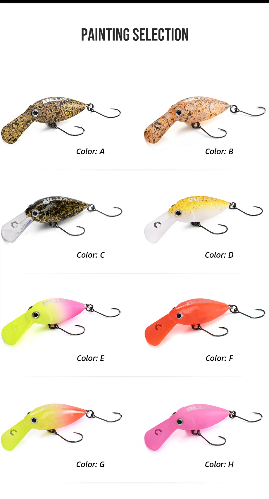 ALLBLUE MOCA Langsam Sinkender Crankbait 30mm 2,3g Wobbler Forellen-Angelköder Griechischer Süßwasser-Minnow Künstlicher Harter Köder Angelausrüstung – Detail 7