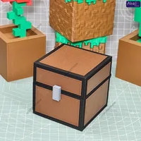 Pixel Style Treasure Chest Storage Box Creative Jewelry Organizer Desktop Container Collectible Gift Home Decor Storage Case 2