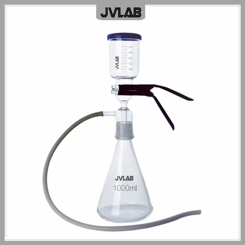 솔벤트 필터 장치 세트, 유리 모래 코어 진공 필터 유닛 장치, 필터 컵 포함, 300mL 및 수신 플라스크 1000 ML, 1000 mL