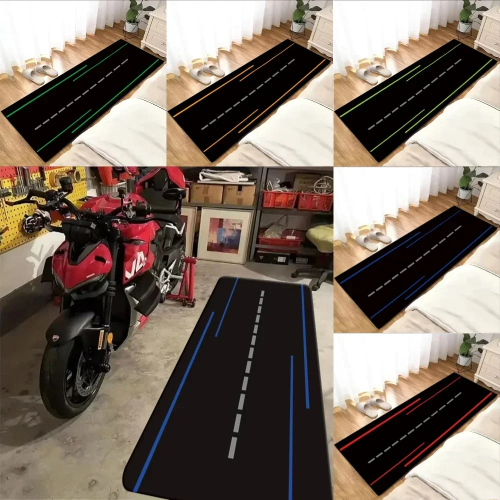 Modern Classic Motorcycle Display Rugs Garage Floor Mats Racing Motorcycle Mats Bedroom Rugs Non-slip Floor Decor Doormat floor mat shaggy rugs