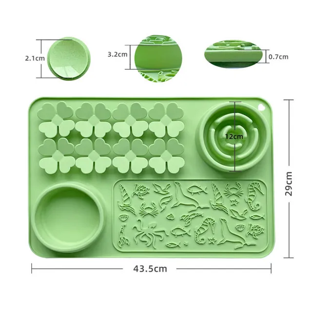Pet products with suction cups, silicone slow-moving dual bowl cat and dog tableware, anti slip and leak proof, olfactory feedin 3