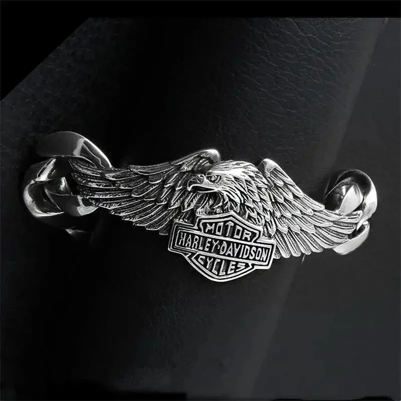 Fashion European Men Harleys Motorcycle Skull Hip Rock Bracelet Birthday Jewelry Gifts for Boyfriend 3
