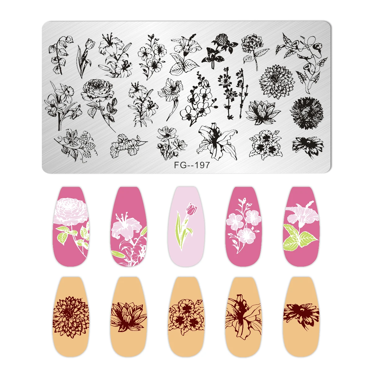 FRUIT LEMON TEMPLATES Flower Stripe Design Stamping Plate Strawberry Lady Face Nail Stamp Templates Leaf Floral Printing Stencil 5