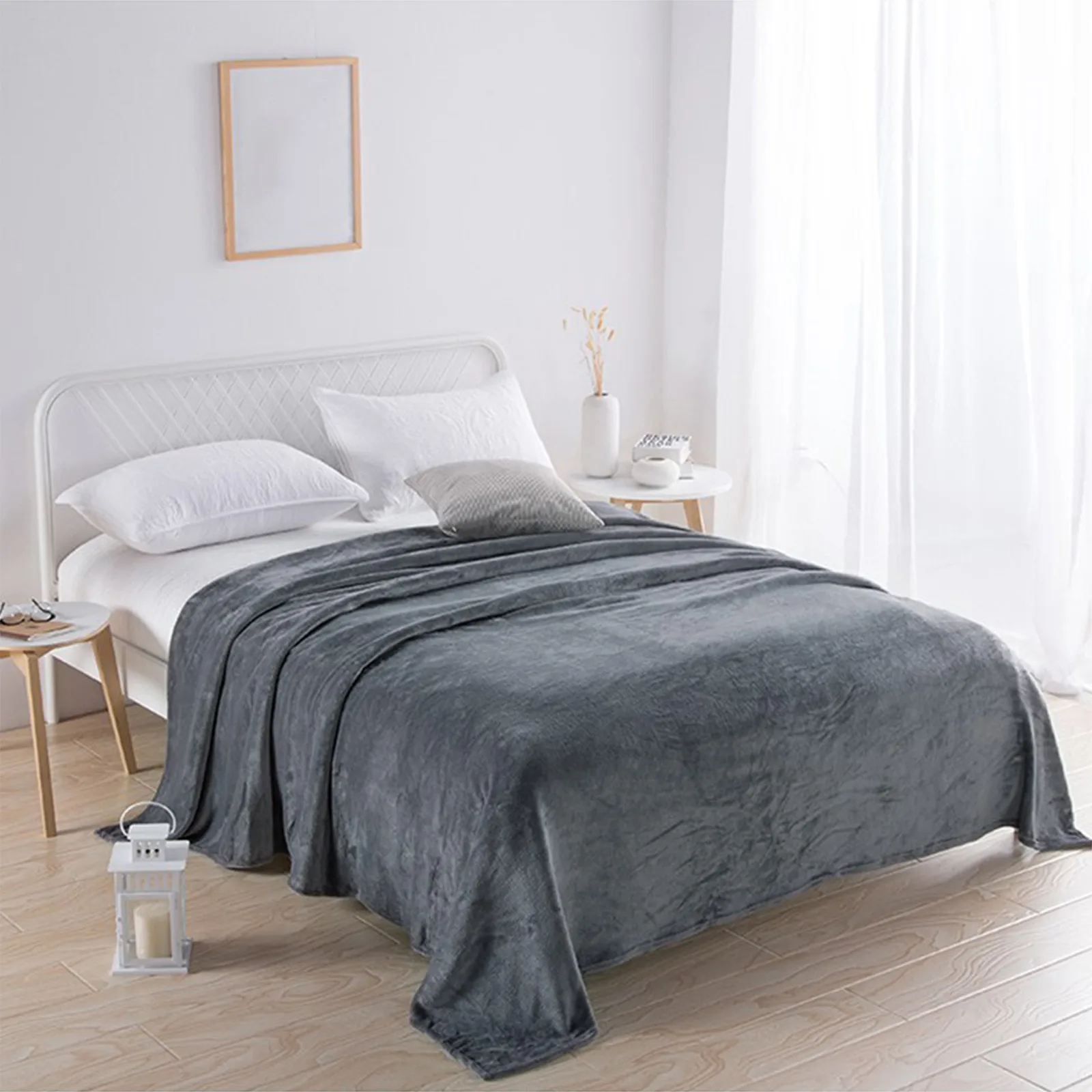 Fleece Blankets Single Twin Blanket For Bed Full Size Fleece Throw Blanket Warm Blankets For Winter Shoulder Knee Cozy Blanket 4