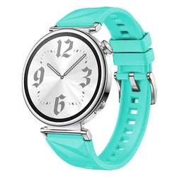 Premium 18mm Silicone Watch Strap - Stylish Replacement Wristband - 18mm (Teal - silver)