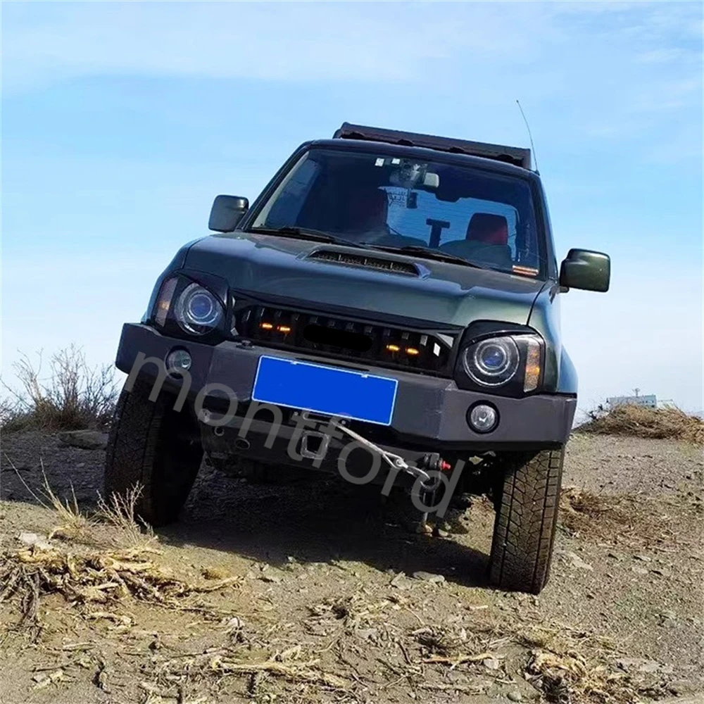 스즈키 JIMNY JB43 2012-2018 프론트 범퍼 그릴 마스크 라디에이터 그릴 라이트 커버 led 자동차 액세서리
