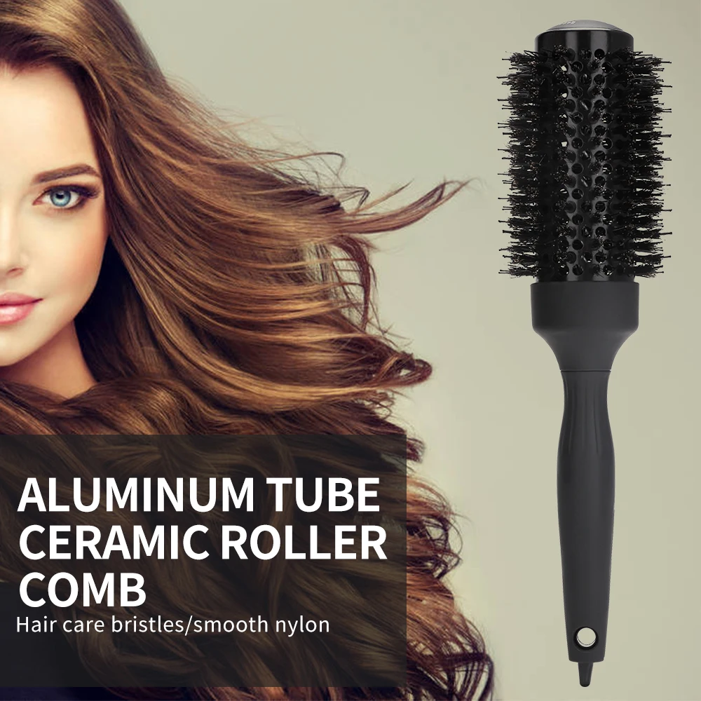 

Barbershop Round Rolling Brush Straight Twill Hair Barber Comb Round Barrel Hair Brush Hairdressing Styling Tools