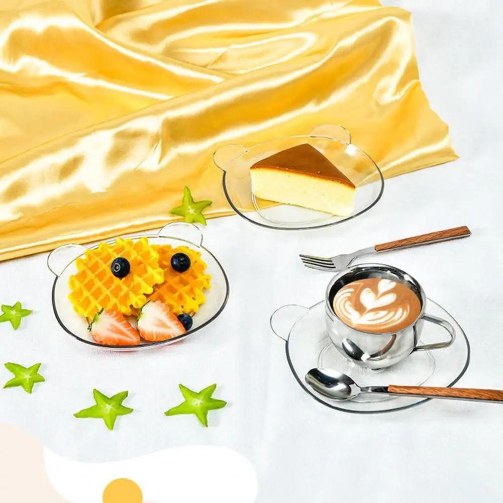 Cartoon Bear Storage Tray Cute Dishes Plate Fruit Snack Plates Desktop Decorative Trays Food Organizer Kitchen Table Supplies