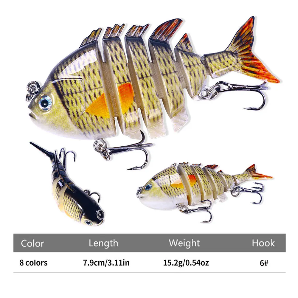 Sinking Wobblers Fishing Lures 8cm-15g 6 Multi Jointed Swimbait Hard Artificial Bait Pike Bass Fishing Lure Crankbait