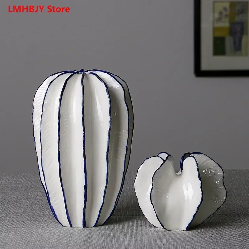 

Minimalist Study Hotel Bedroom Flower Arrangement Ceramic Vase Creative Carambola Home Decor Dried Flower Vase decorations