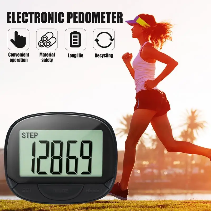 Step Counter For Walking Multifunctional Pedometer With Clip 55mm Large  Screen With Clock Accurate Step Counter Walking Distance - AliExpress