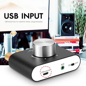Nobsound Mini Bluetooth 5.0 TPA3116 Digital Amplifier Hifi Stereo Audio Receiver Power Amp 50W+50W Car Sound Amplifiers 6