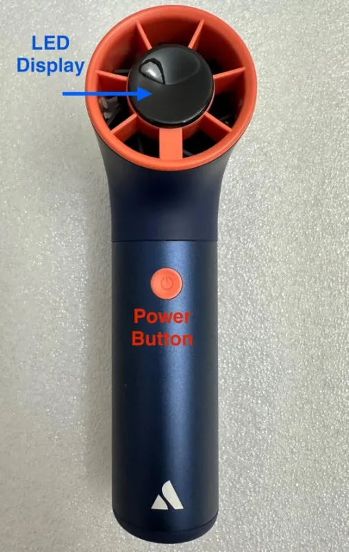 Pocket size aluminum fan with turbo charge feature